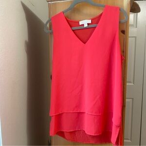 Michael Kors V-Neck Layered Blouse - Bright Red